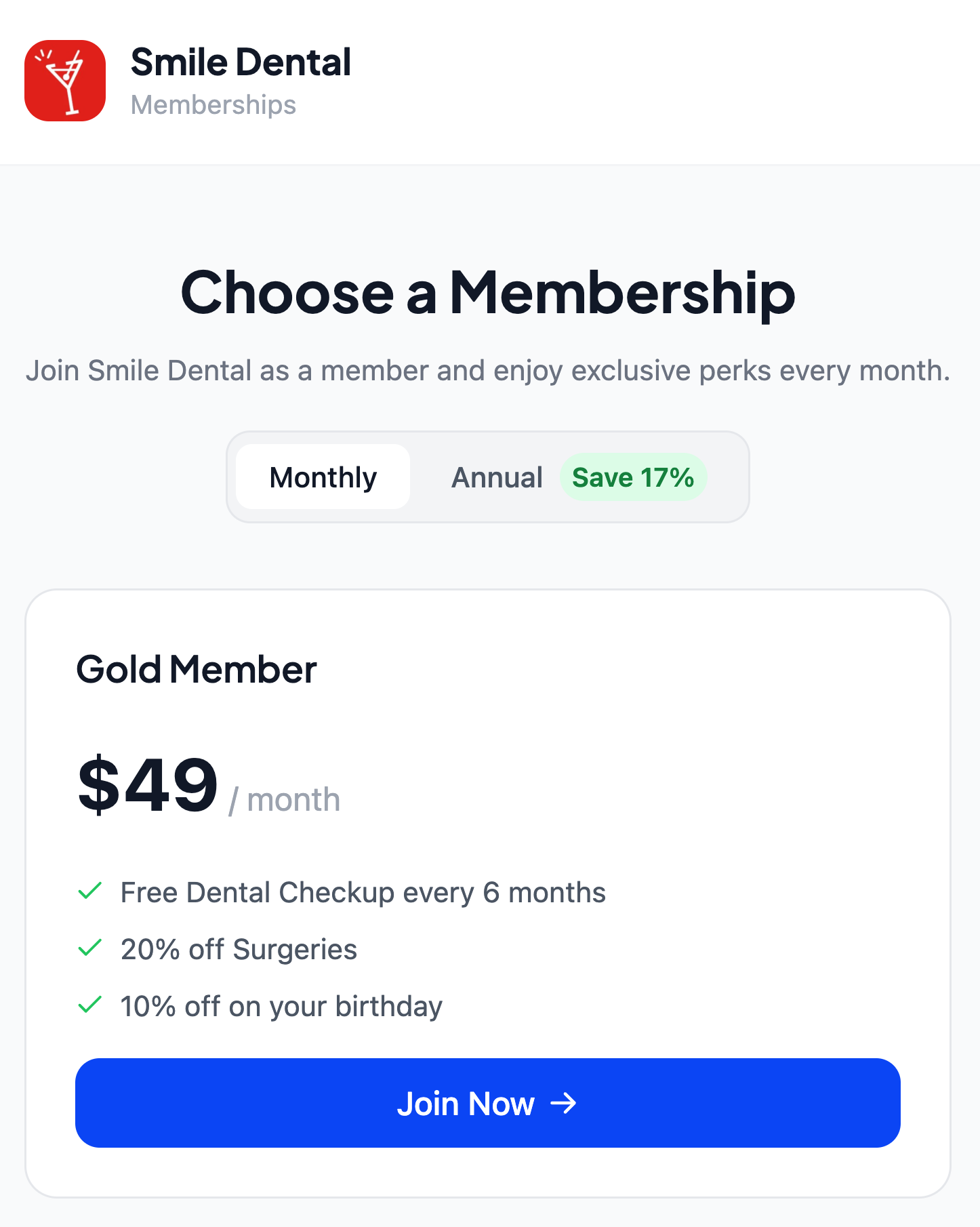 Spokk memberships page showing plan and perks